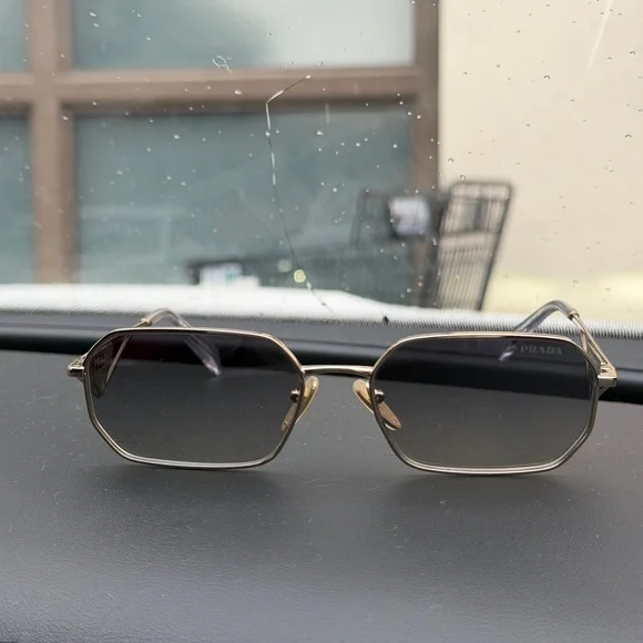 Prada Gold and Gray Sunglasses